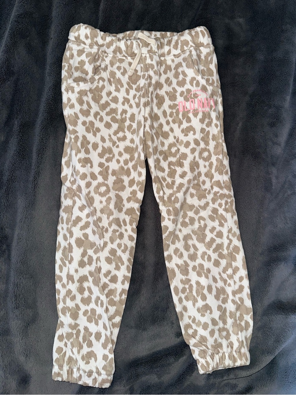 Old Navy toddler Tan & White Leopard Print sweat pants
